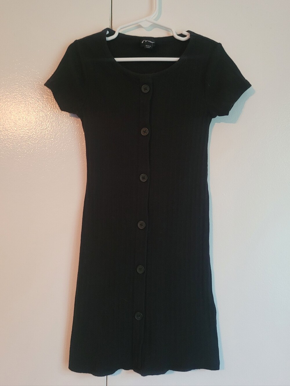 art class Black Short-Sleeve Button-Front Mini Dress